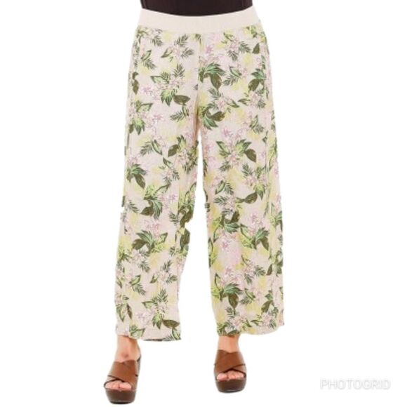 J. Jill Tropical Floral Linen Pants Sz XSP - Picture 1 of 8